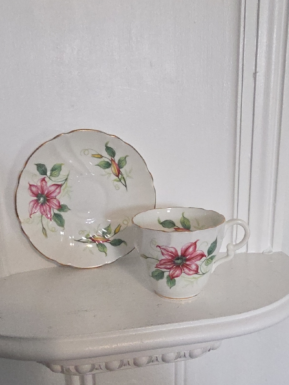 vintage Stanley English Bone China tea cup and saucer duo from the 1950, England
